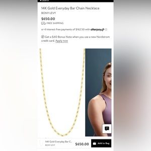 Bony levy 14k bar chain necklace